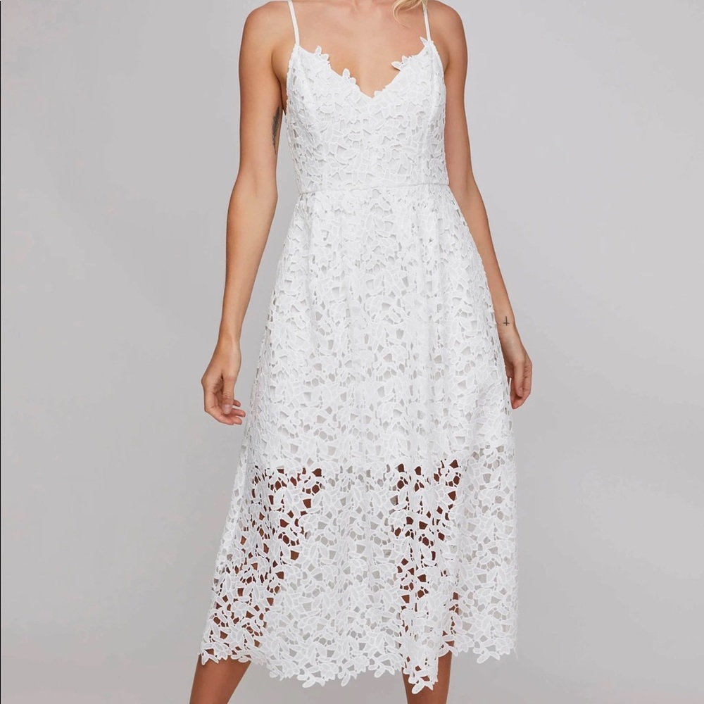 ASTR The Label Lace A Line Midi Dress